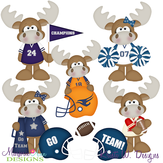 Moose Football SVG Cutting Files Includes Clipart - Click Image to Close